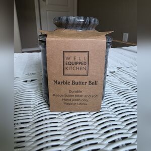 NWT Black And Grey Marble Butter Bell Durable Well Equipped Kitchen Brand